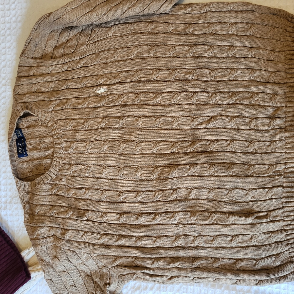 Cable Knit Sweater in Tan